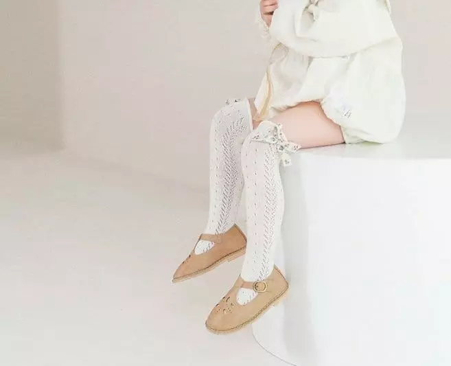 Miso - Korean Children Fashion - #childofig - Flower Ribbon Knee Socks - 4