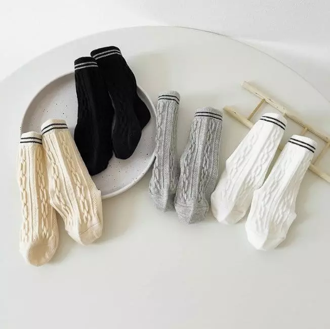 Miso - Korean Children Fashion - #childrensboutique - Waffle Twist Socks - 2