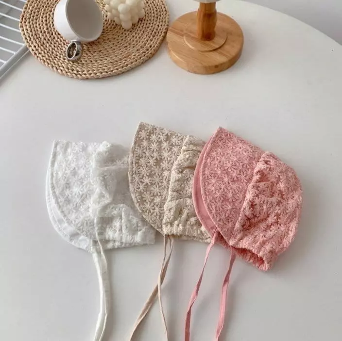 Miso - Korean Children Fashion - #discoveringself - Small Lace Bonnet Hat