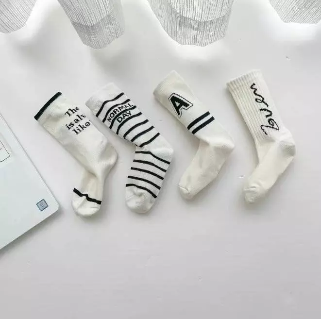 Miso - Korean Children Fashion - #fashionkids - Lettering Socks - 2