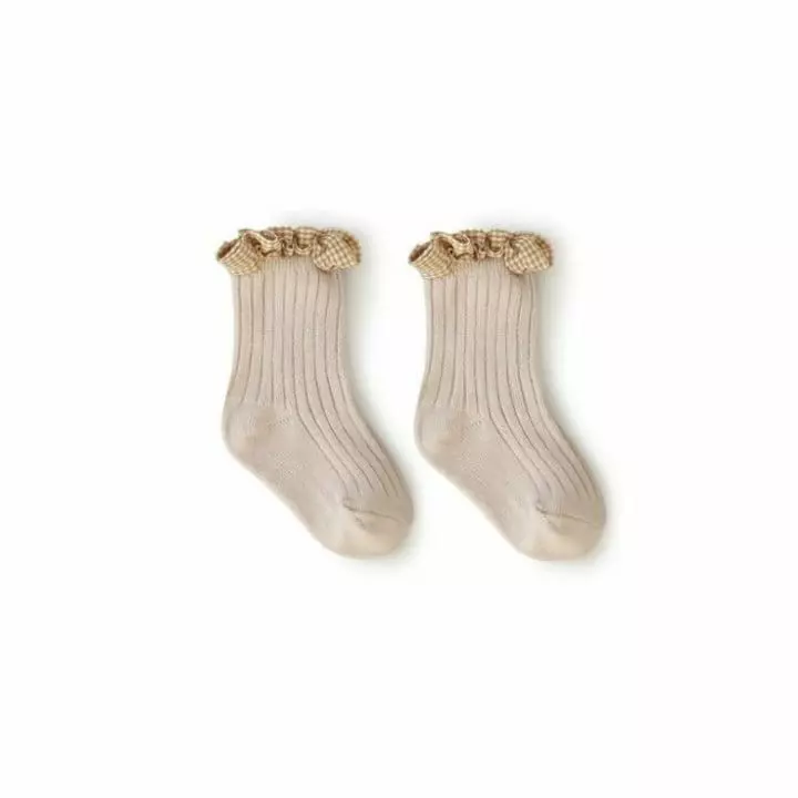 Miso - Korean Children Fashion - #kidsshorts - Check Frill Socks