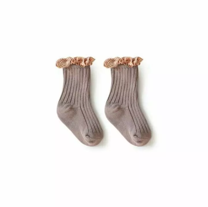 Miso - Korean Children Fashion - #kidsstore - Check Frill Socks - 2