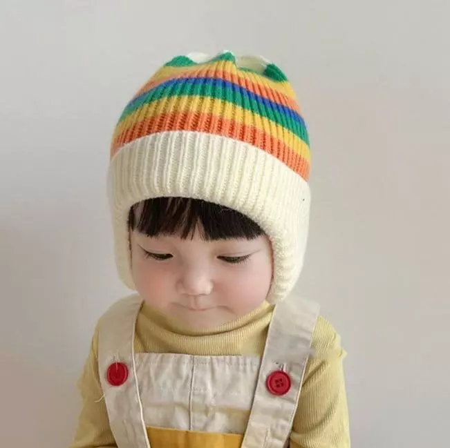 Miso - Korean Children Fashion - #kidzfashiontrend - Stripes Ears Hat - 3