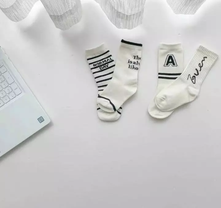 Miso - Korean Children Fashion - #kidzfashiontrend - Lettering Socks - 5