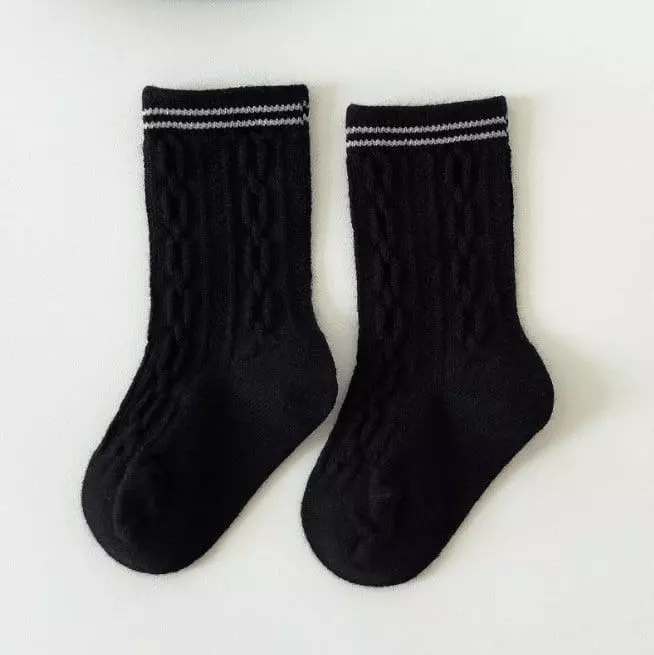 Miso - Korean Children Fashion - #kidzfashiontrend - Waffle Twist Socks - 8