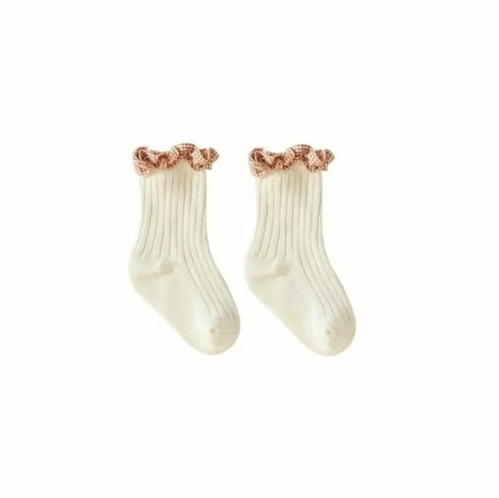 Miso - Korean Children Fashion - #littlefashionista - Check Frill Socks - 5