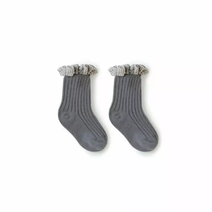Miso - Korean Children Fashion - #magicofchildhood - Check Frill Socks - 6