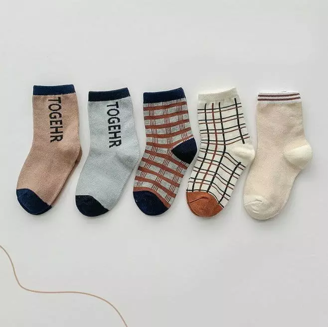 Miso - Korean Children Fashion - #prettylittlegirls - Check Together Socks - 4