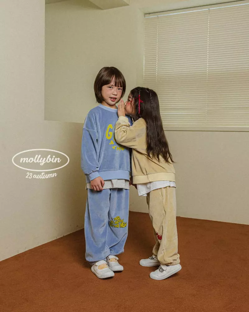 Mollybin - Korean Children Fashion - #Kfashion4kids - Good Time Velvet Top Bottom Set - 11