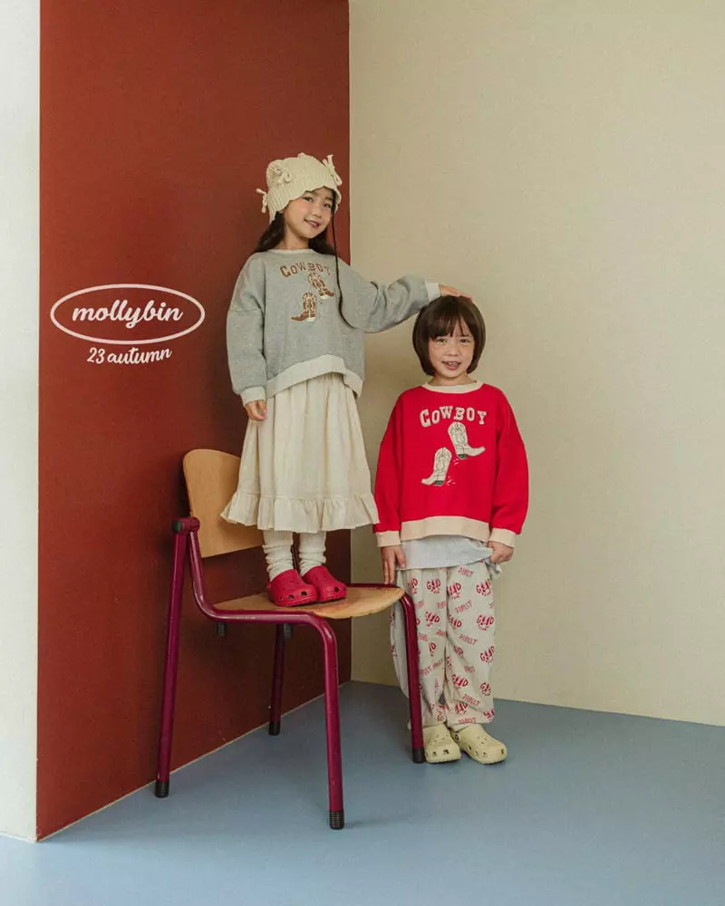 Mollybin - Korean Children Fashion - #minifashionista - Cow Boy Sweatshirt - 6