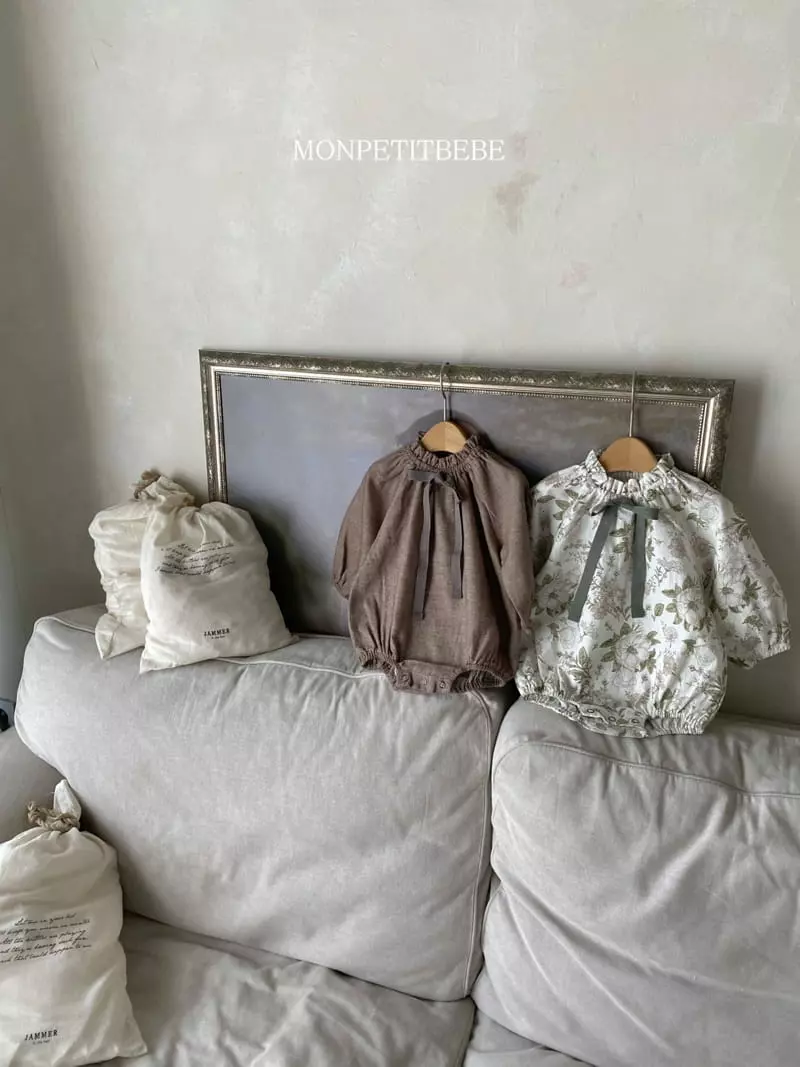 Mon Petit Bebe - Korean Baby Fashion - #babyoninstagram - Ribbon Bodysuit - 4