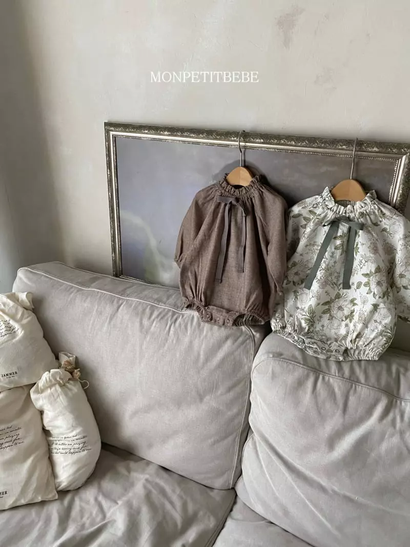 Mon Petit Bebe - Korean Baby Fashion - #babyoutfit - Ribbon Bodysuit - 5