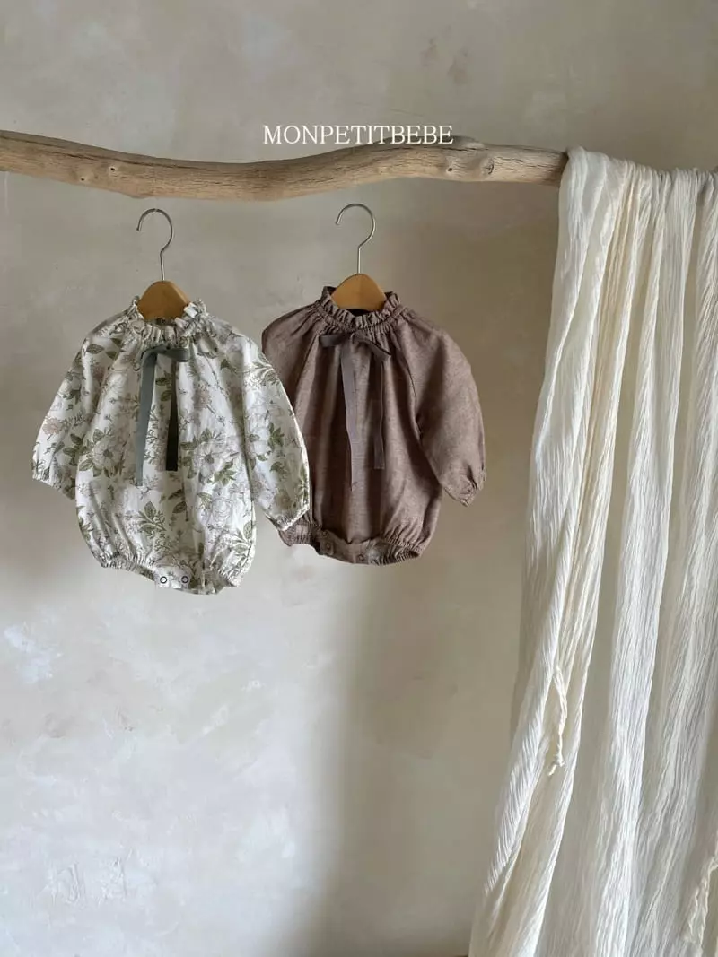 Mon Petit Bebe - Korean Baby Fashion - #babyoutfit - Ribbon Bodysuit - 6