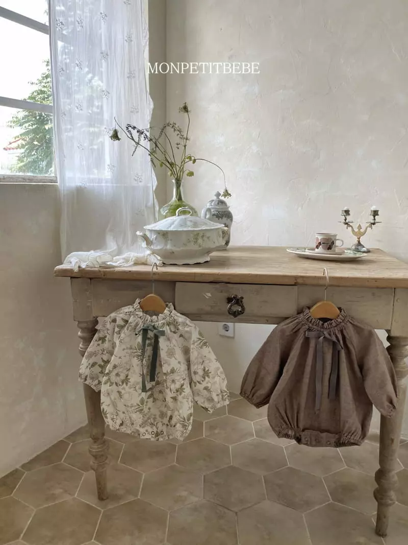 Mon Petit Bebe - Korean Baby Fashion - #onlinebabyshop - Ribbon Bodysuit - 9