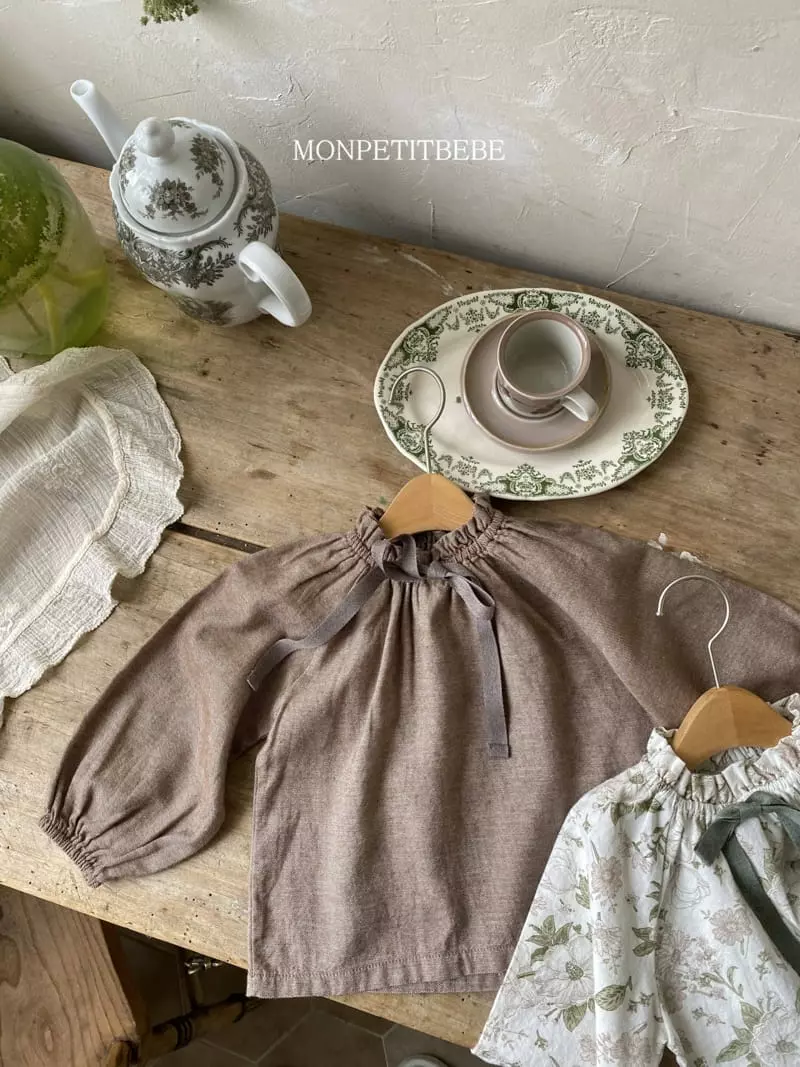 Mon Petit Bebe - Korean Children Fashion - #littlefashionista - Ribbon Blouse