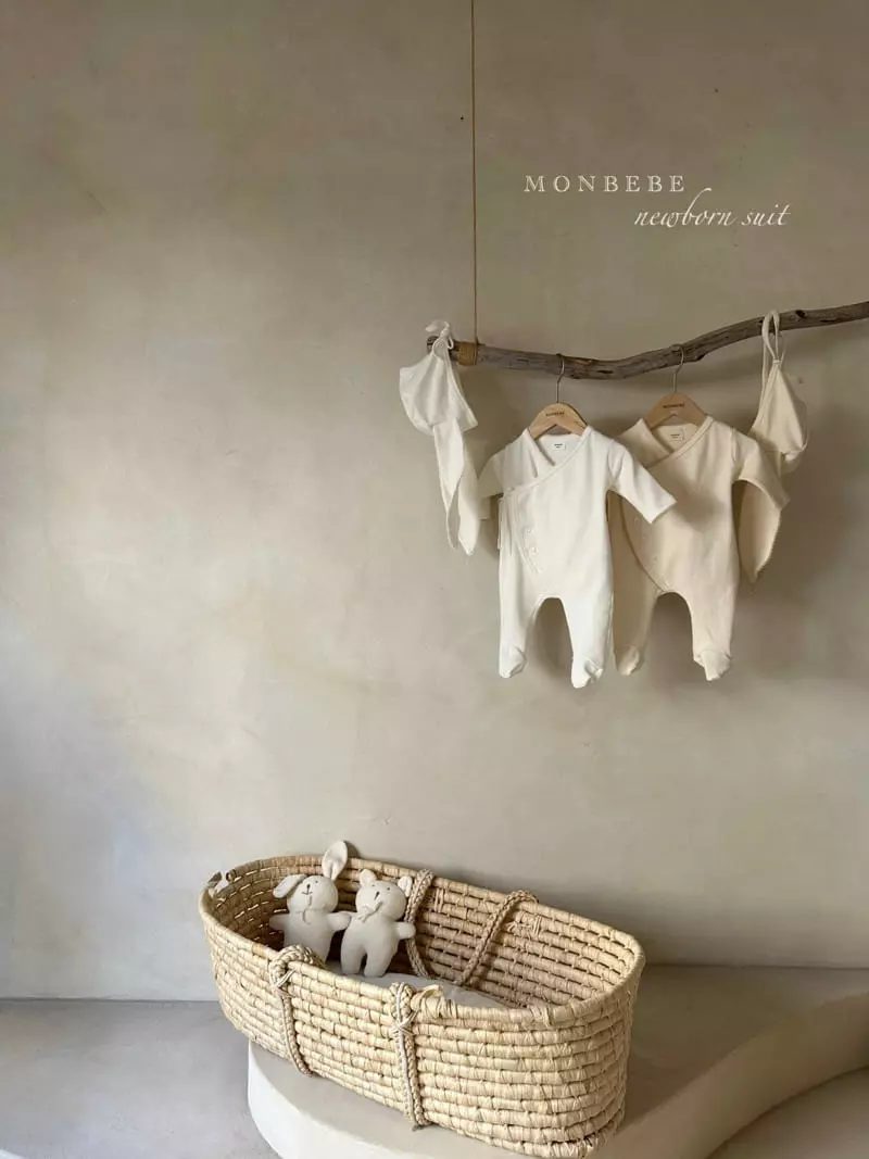 Monbebe - Korean Baby Fashion - #babyfashion - Pin Coat Bunny Bodysuit with Bonnet