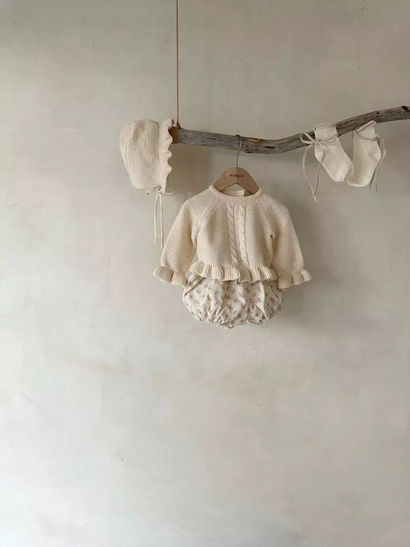 Monbebe - Korean Baby Fashion - #babyoutfit - Rib Dungarees Bloomner - 2