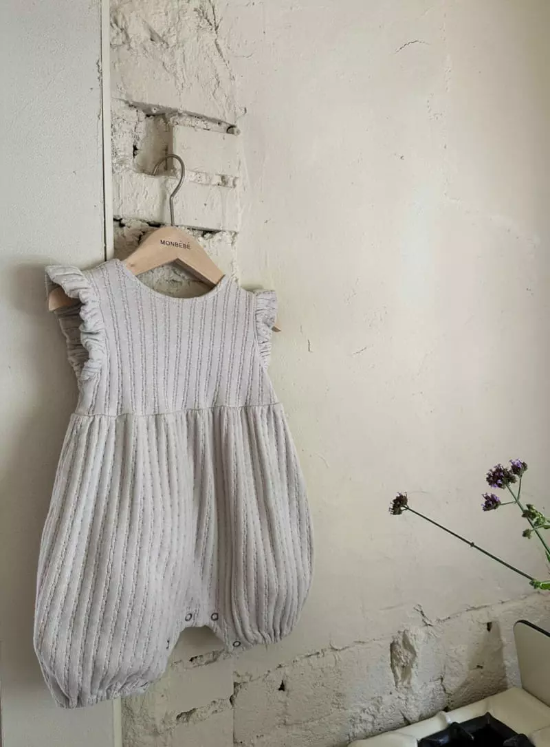Monbebe - Korean Baby Fashion - #babyoutfit - Jacquard Frill Bodysuit - 2