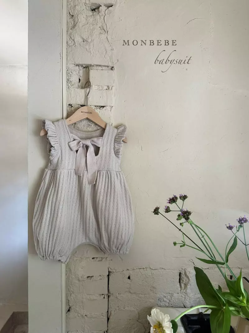Monbebe - Korean Baby Fashion - #babyoutfit - Jacquard Frill Bodysuit - 4