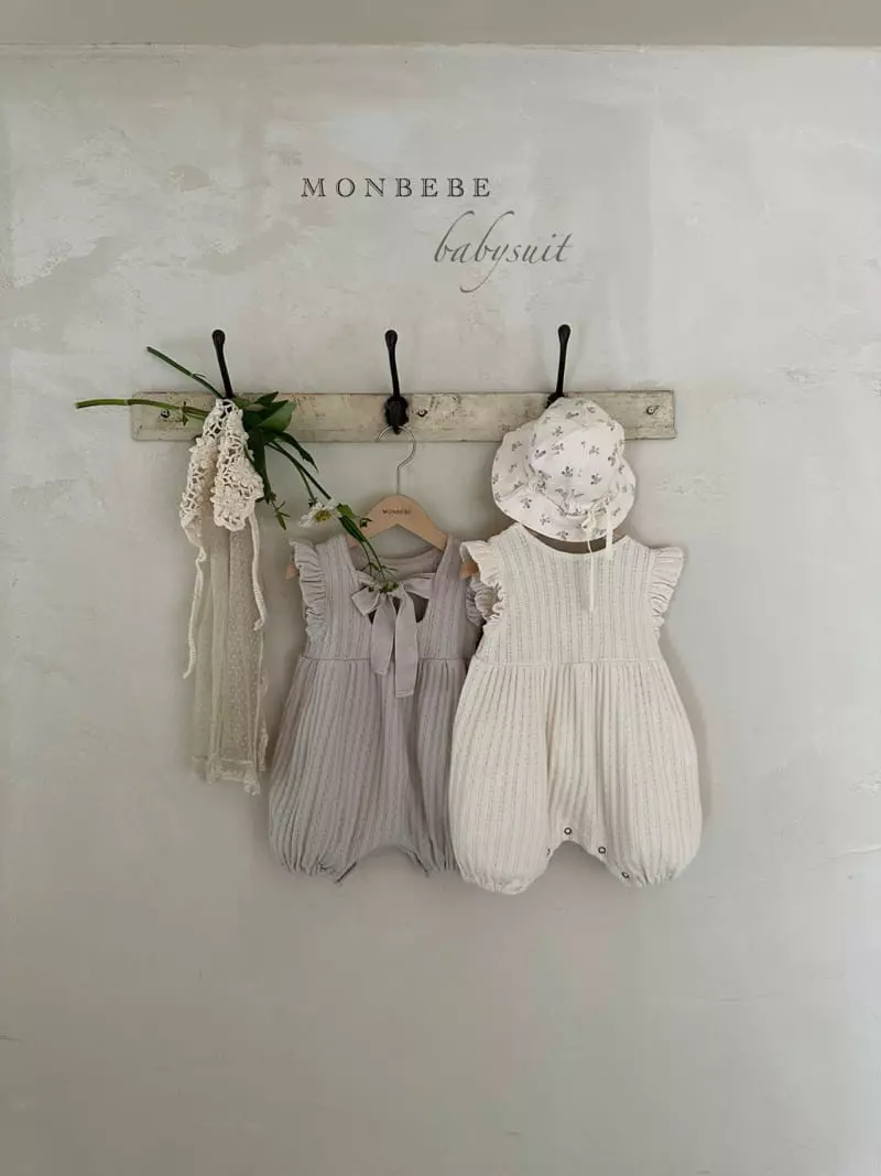 Monbebe - Korean Baby Fashion - #onlinebabyboutique - Jacquard Frill Bodysuit - 5
