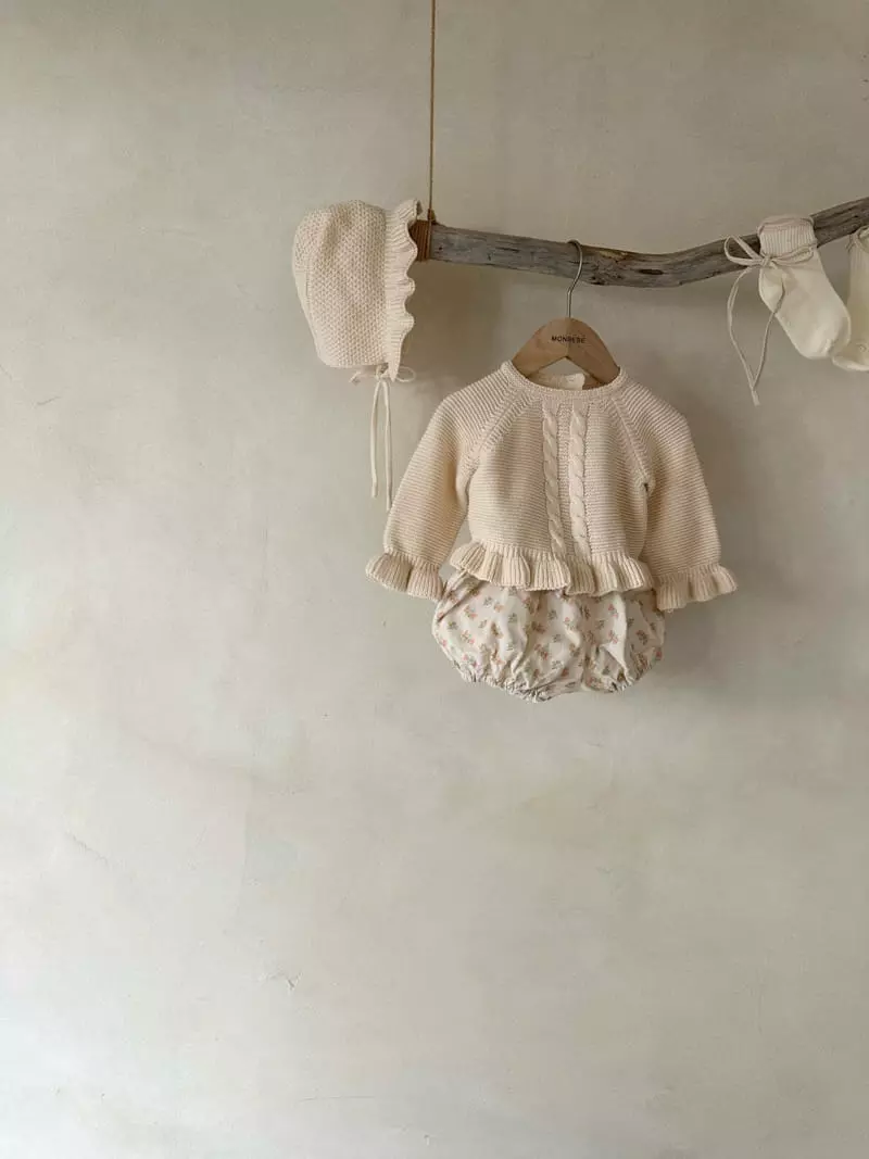 Monbebe - Korean Baby Fashion - #smilingbaby - Rib Dungarees Bloomner - 7