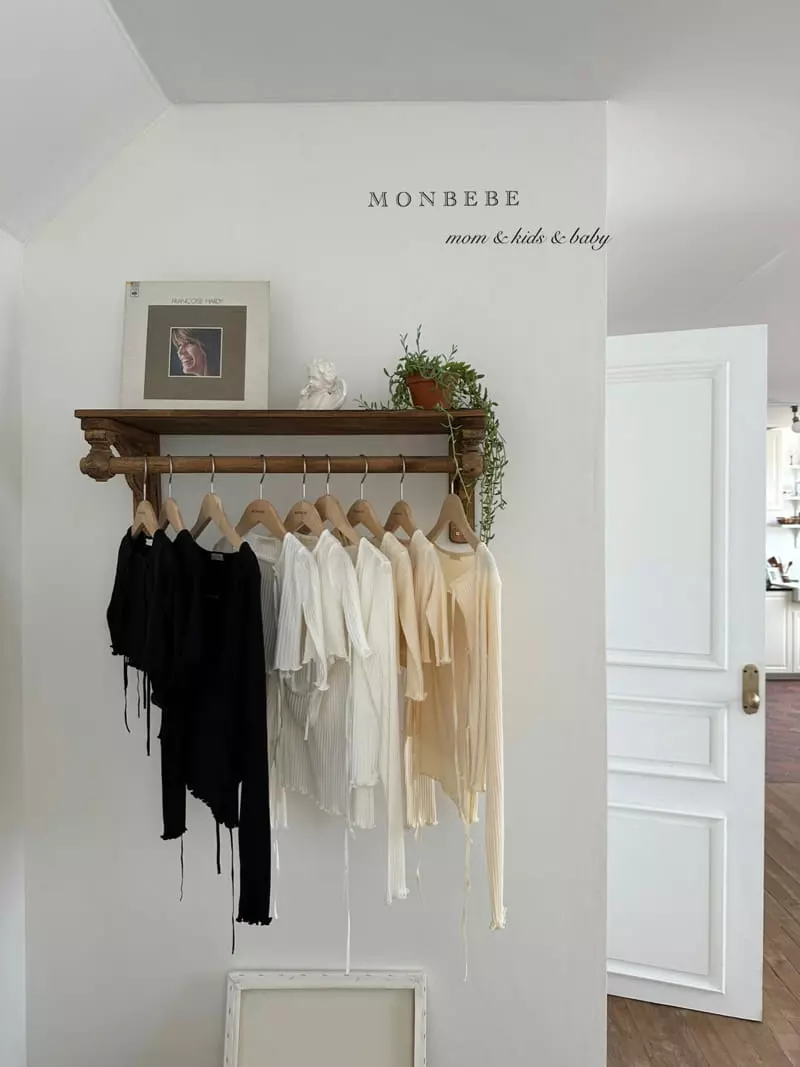 Monbebe - Korean Children Fashion - #discoveringself - Rib Ribbon Sleeveless Cardigan Set - 3