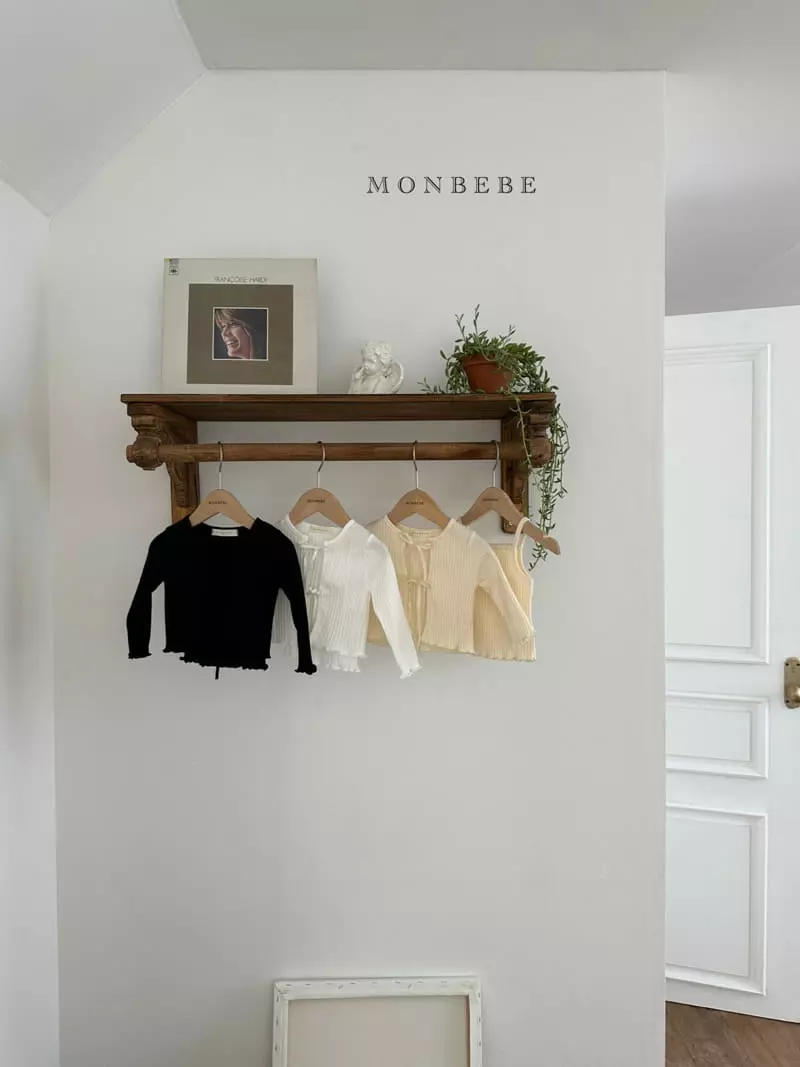 Monbebe - Korean Children Fashion - #minifashionista - Rib Ribbon Sleeveless Cardigan Set - 11