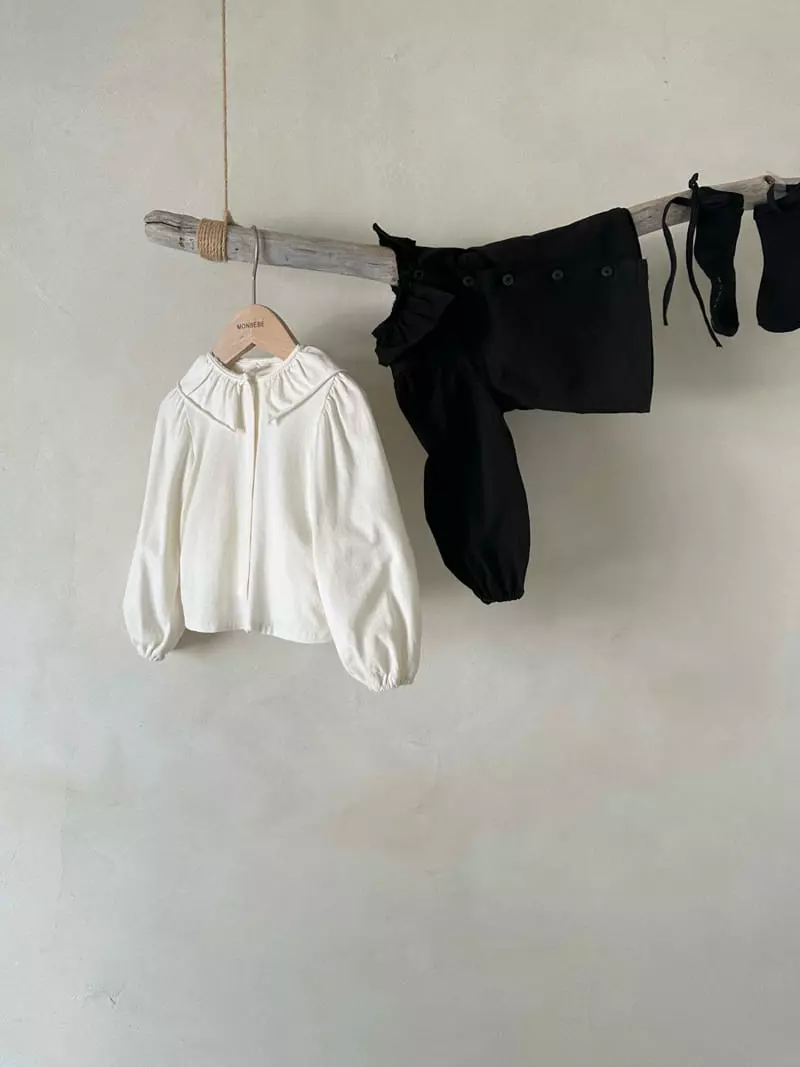 Monbebe - Korean Children Fashion - #minifashionista - Cutting Frill Blouse - 4