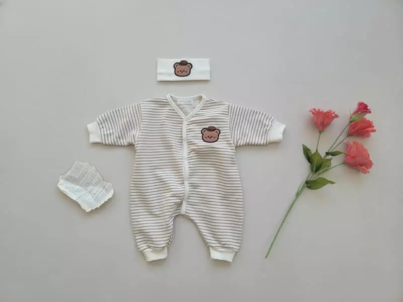 Moran - Korean Baby Fashion - #babyfashion - Snap Bear Bodysuit