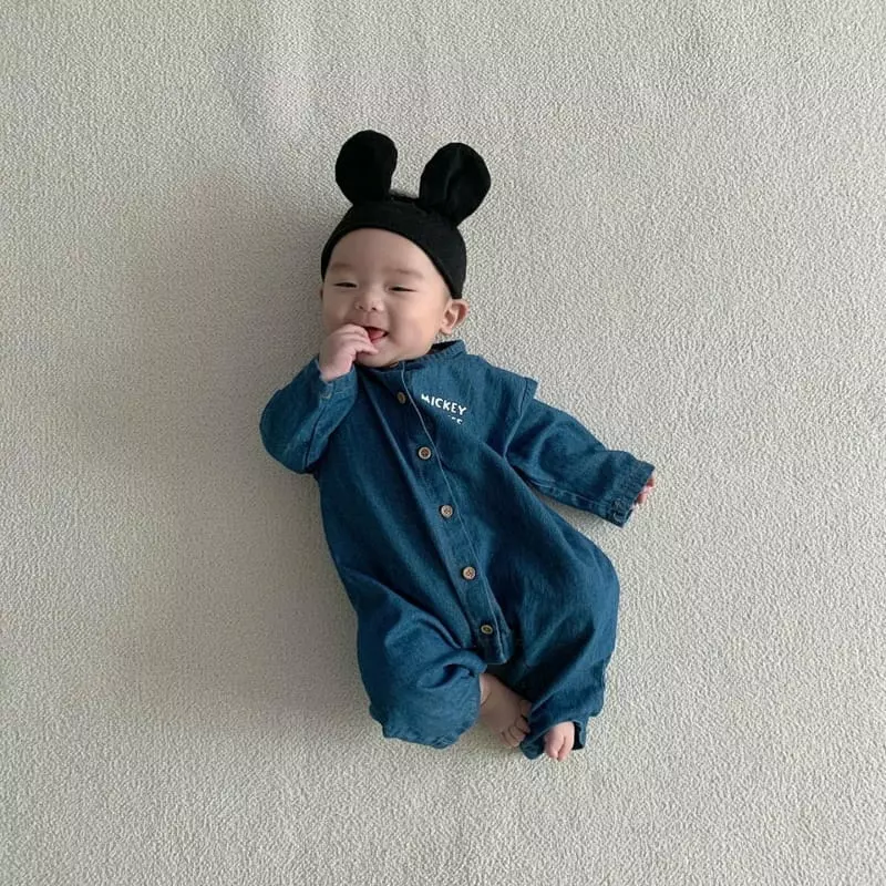 Moran - Korean Baby Fashion - #babyfever - Denim M Bodysuit - 2