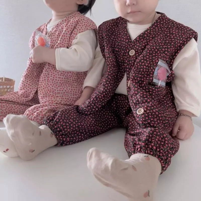 Moran - Korean Baby Fashion - #babyoninstagram - Flower Top Bottom Set - 3