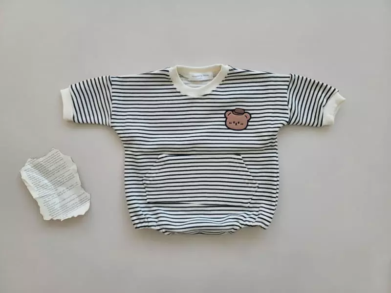 Moran - Korean Baby Fashion - #babyootd - Pocket Bear Bodysuit - 5