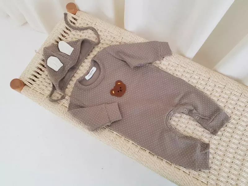 Moran - Korean Baby Fashion - #babyoutfit - Bear Bodysuit