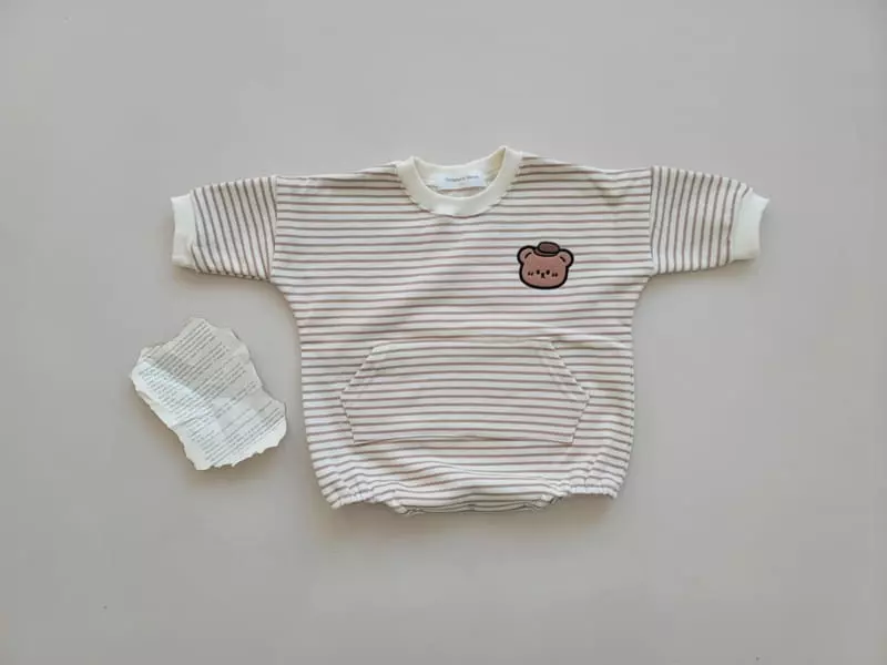Moran - Korean Baby Fashion - #babyoutfit - Pocket Bear Bodysuit - 7