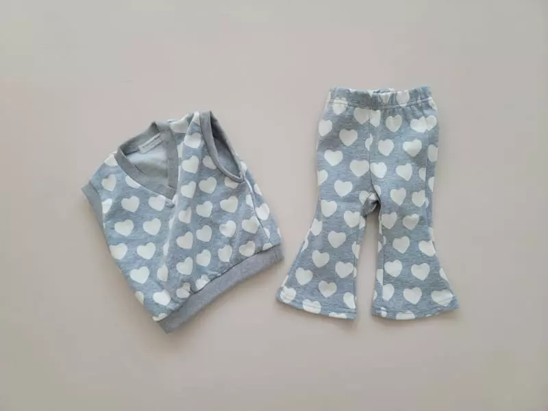 Moran - Korean Children Fashion - #Kfashion4kids - Heart Top Bottom Set - 3