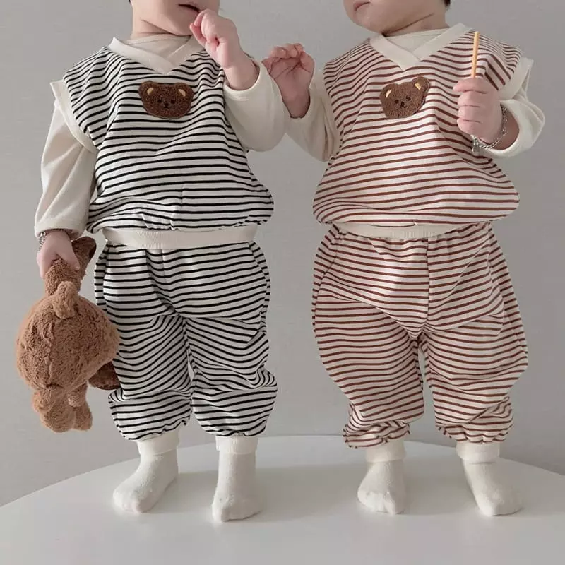 Moran - Korean Children Fashion - #childofig - Mane Top Bottom Set - 7
