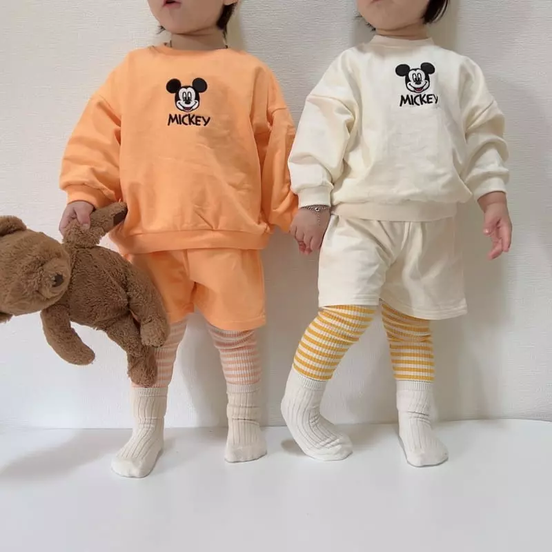 Moran - Korean Children Fashion - #fashionkids - Embrodiery M Top Bottom Set - 2