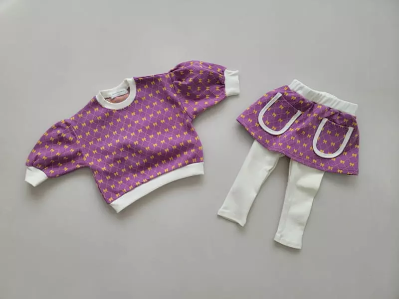 Moran - Korean Children Fashion - #kidsshorts - Ribbon Skirt Leggings Set