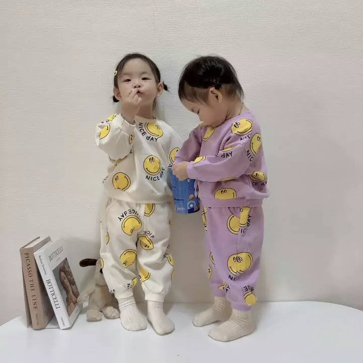 Moran - Korean Children Fashion - #kidsstore - Nice Day Top Bottom Set - 3