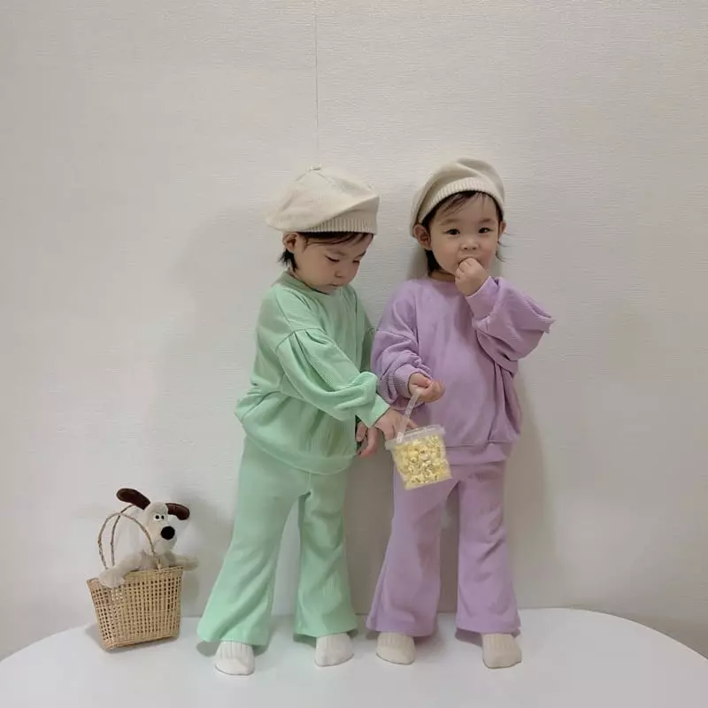 Moran - Korean Children Fashion - #kidsstore - Macaroon Bootscut Set - 4