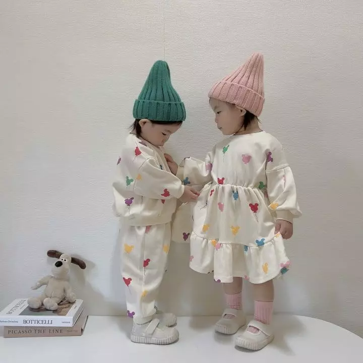 Moran - Korean Children Fashion - #littlefashionista - Balloon M Top Bottom Set - 9