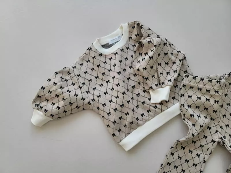 Moran - Korean Children Fashion - #prettylittlegirls - Ribbon Top Bottom Set - 5