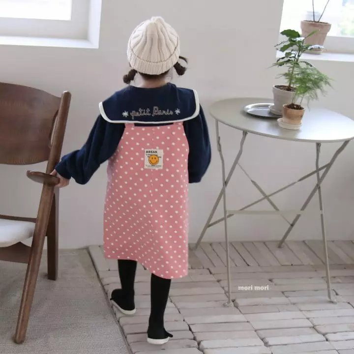 Mori Mori - Korean Children Fashion - #stylishchildhood - Dot Dungaree One-piece - 9