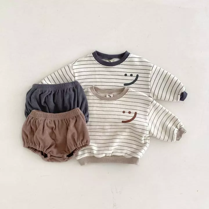 Mos Bebe - Korean Baby Fashion - #babyboutique - Smile Top Bottom Set - 9