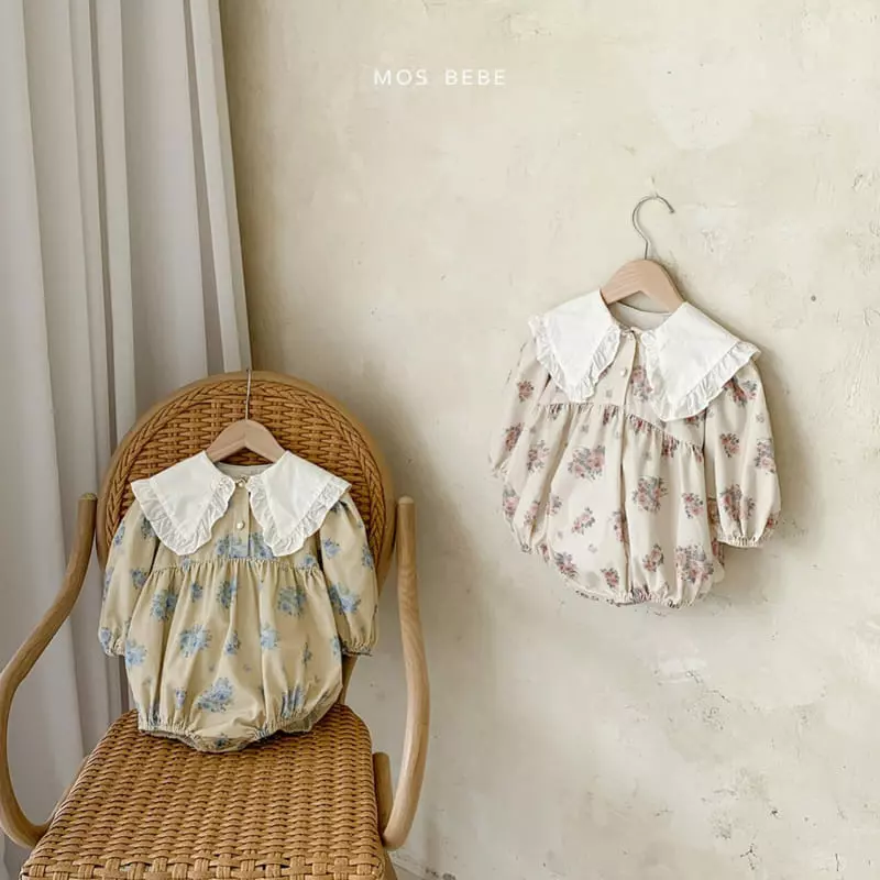 Mos Bebe - Korean Baby Fashion - #babyboutique - Rose Big Collar Bodysuit - 5