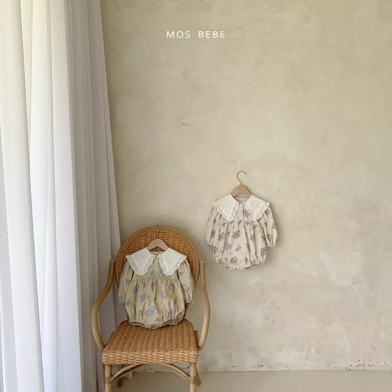 Mos Bebe - Korean Baby Fashion - #babyboutiqueclothing - Rose Big Collar Bodysuit - 6
