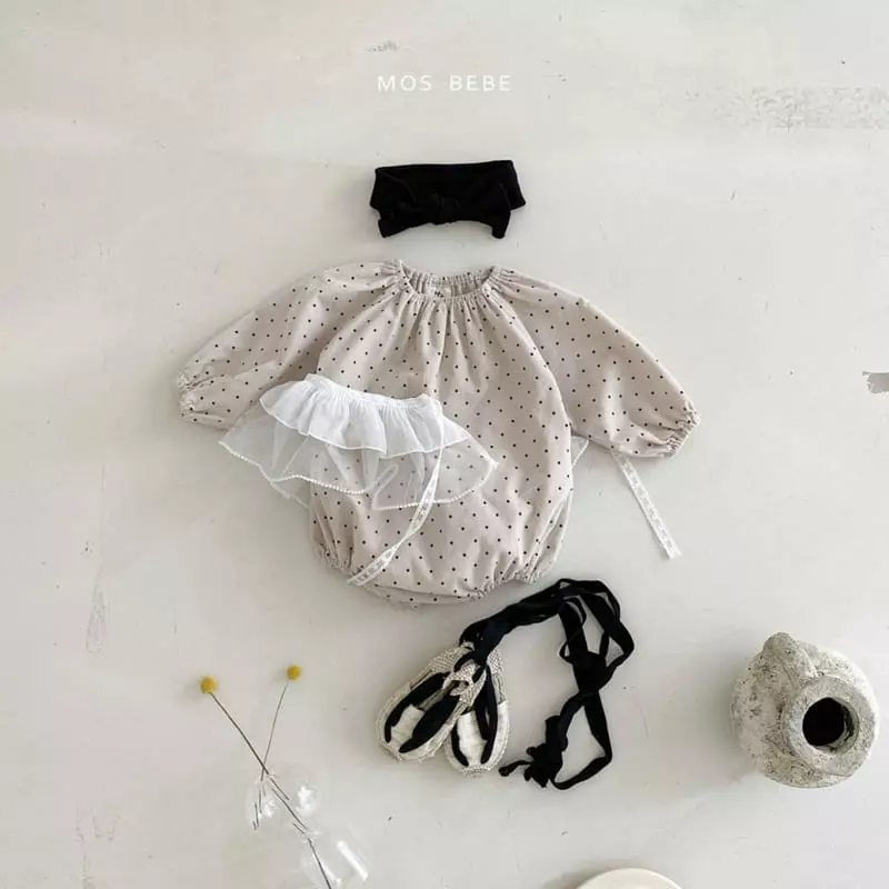 Mos Bebe - Korean Baby Fashion - #babyclothing - Cookie Ribbon Bodysuit - 3