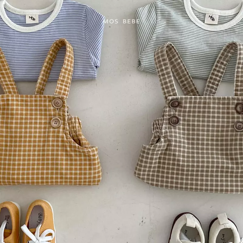 Mos Bebe - Korean Baby Fashion - #babyclothing - Laban Check Bodysuit - 6