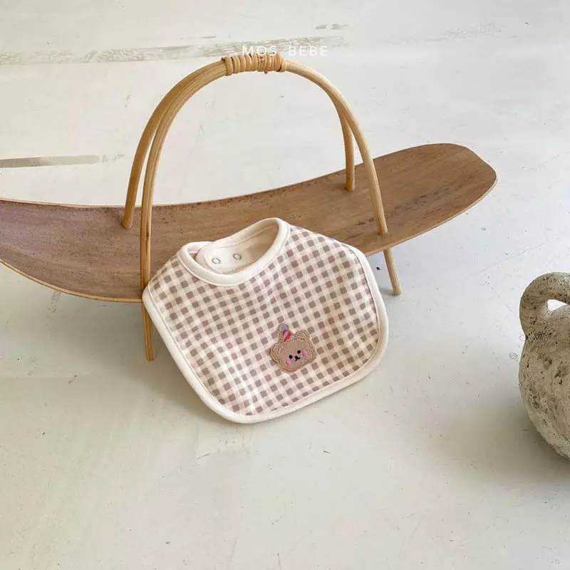 Mos Bebe - Korean Baby Fashion - #babyfever - Check Gomi Bib - 2
