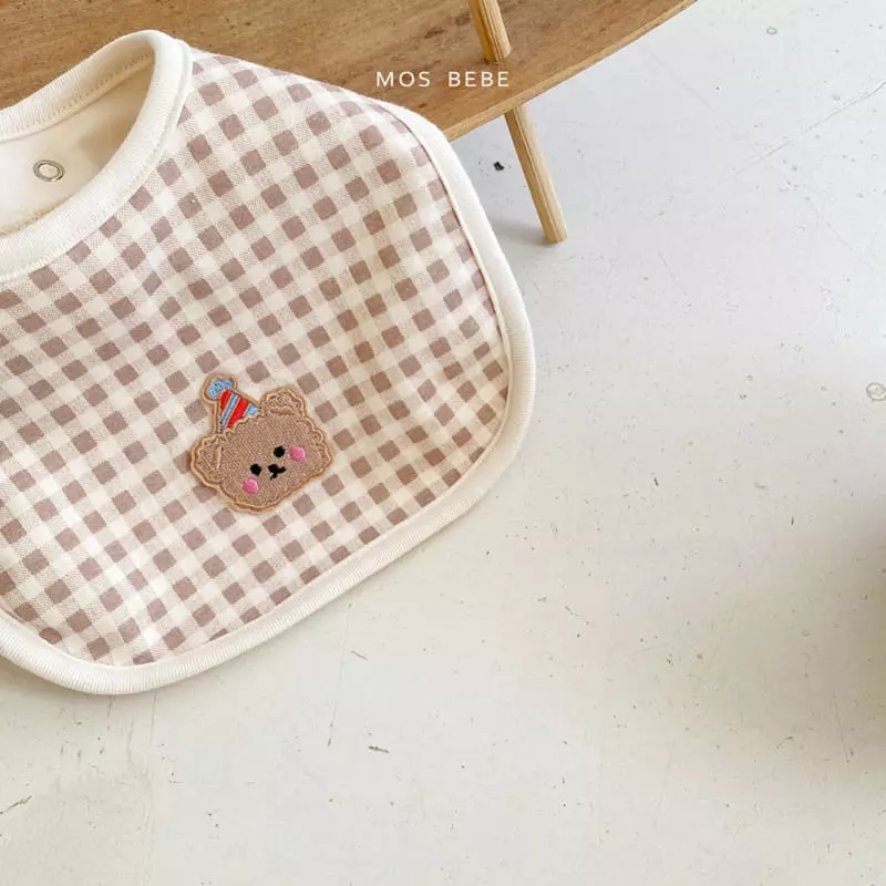 Mos Bebe - Korean Baby Fashion - #babygirlfashion - Check Gomi Bib - 3